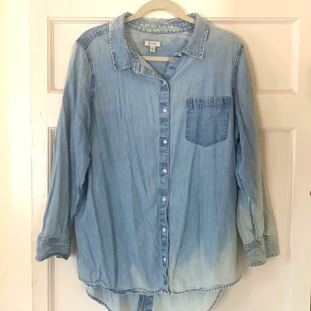 Susina chambray button downed oversized shirt